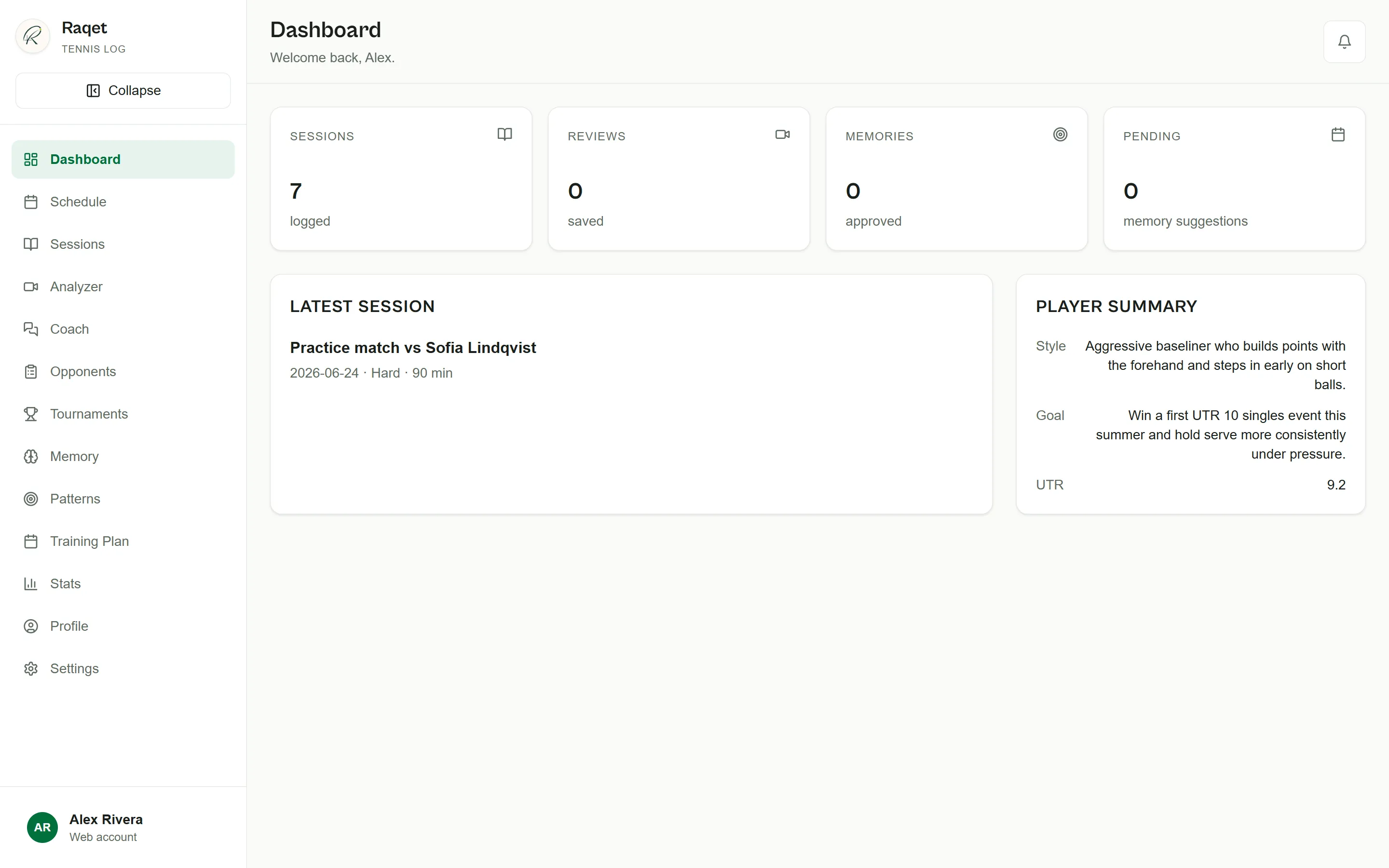 Raqet dashboard